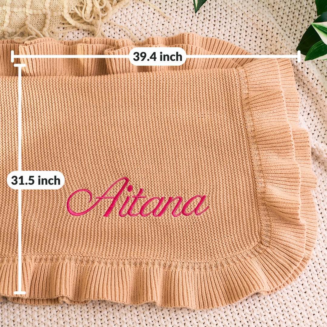 Ruffle Knit Baby Blanket