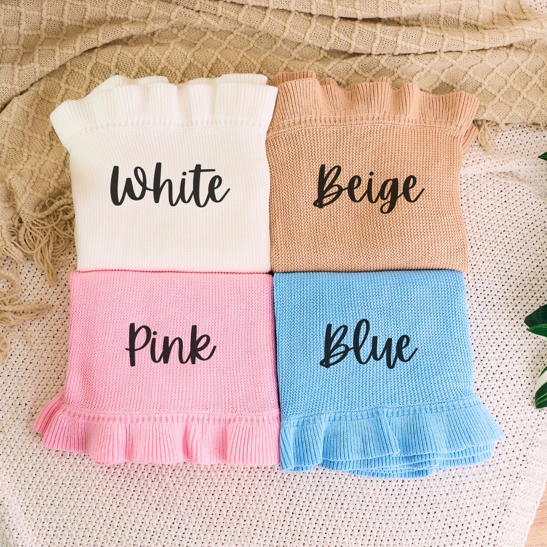 Ruffle Knit Baby Blanket