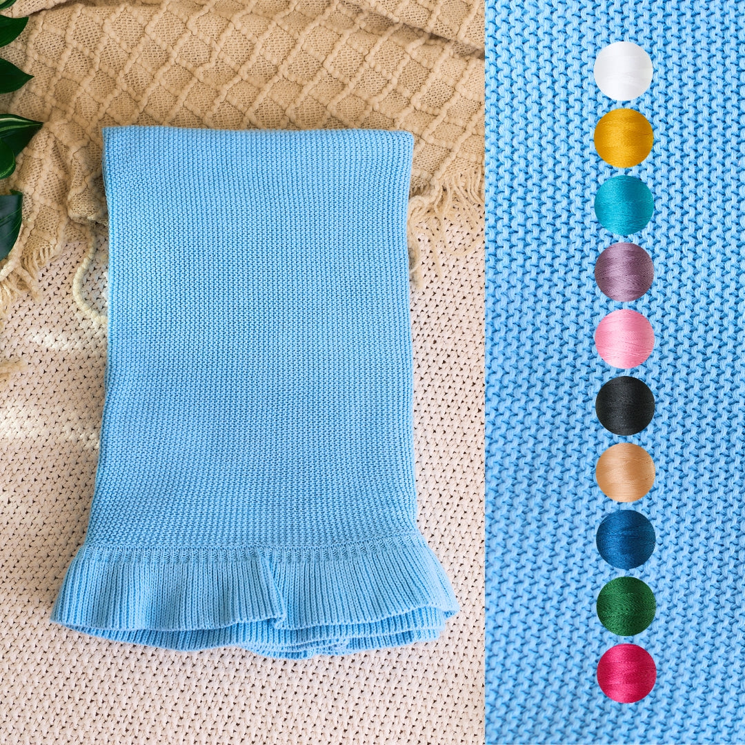 Ruffle Knit Baby Blanket