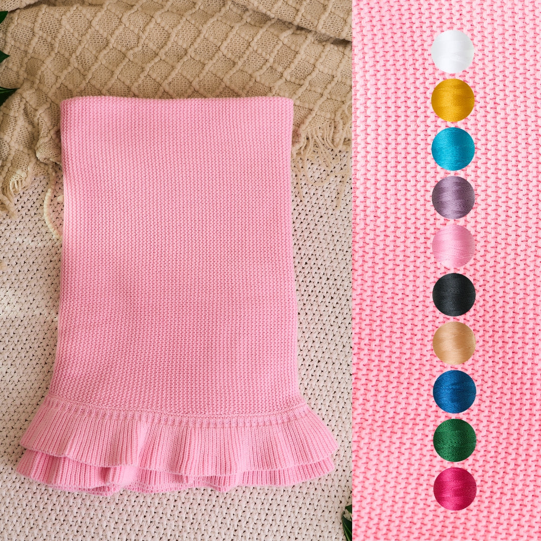 Ruffle Knit Baby Blanket