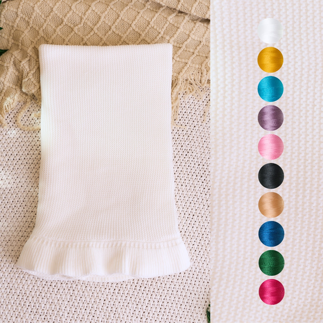 Ruffle Knit Baby Blanket